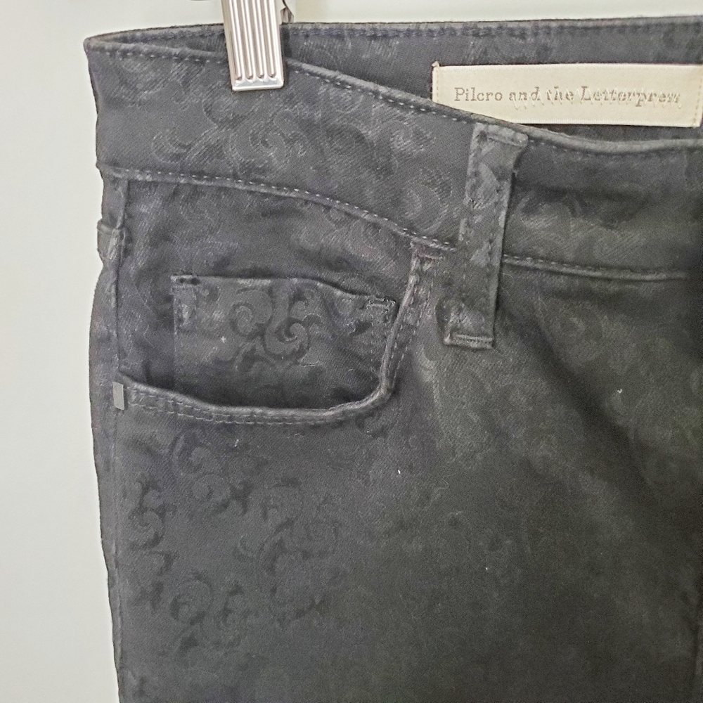 Pilcro jeans STET Black straight leg jeans flocked jeans 29 stretch comfortable - Picture 3 of 10
